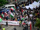 Demonstranten gingen auf die Straße – wegen der Israel-Teilnahme am Song Contest in Wien.