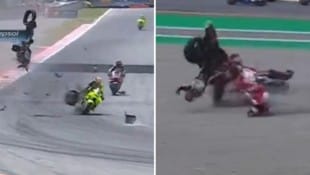 Die Crashes von Alex Marquez (links) und Johann Zarco (rechts) überschatten den Großen Preis von ...