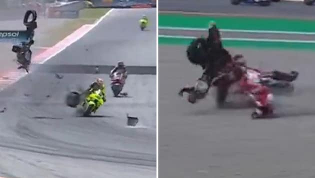 Die Crashes von Alex Marquez (links) und Johann Zarco (rechts) überschatten den Großen Preis von ...