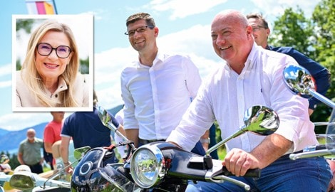 Christa Kummer führt durch die Events mit Kanzler Stocker.