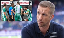 Marc Janko (re.) knöpfte sich Rapids Yusuf Demir nach seinem Platzverweis vor.