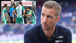 Marc Janko (re.) knöpfte sich Rapids Yusuf Demir nach seinem Platzverweis vor.