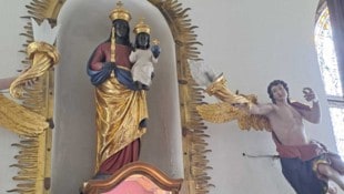 Schwarze Madonna in der Kapuzinerkirche in Klagenfurt.