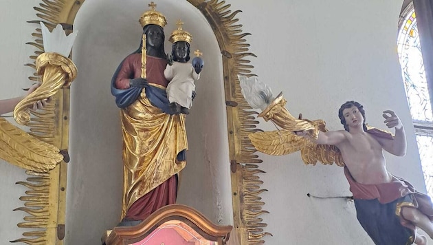 Schwarze Madonna in der Kapuzinerkirche in Klagenfurt.