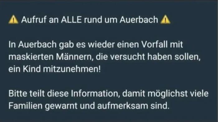 This post was shared countless times without verification and caused fear in the town.