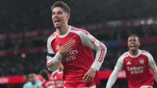 Kai Havertz bejubelt sein Tor, das für Arsenal im Titelkampf der Premier League entscheidend ...