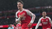 Kai Havertz bejubelt sein Tor, das für Arsenal im Titelkampf der Premier League entscheidend ...