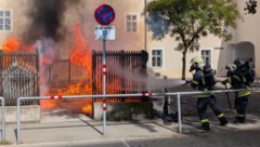 Flammen loderten aus der Müllinsel im St. Pöltner Stadtzentrum