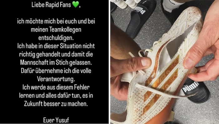 Demir wendete sich in einer Instagram-Story an die grün-weißen Fans und zeigte den kaputten ...