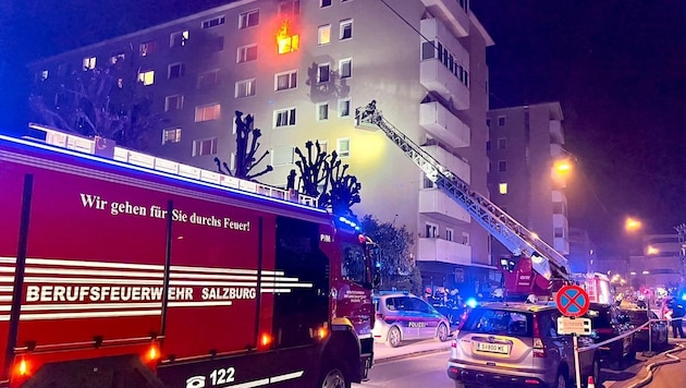 Bei einem Wohnungsbrand im sechsten Stock eines Mehrparteienhauses in der Salzburger ...
