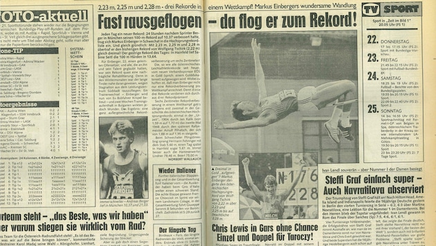 Die Geschichte in der „Krone“ zum Rekord vom 18. Mai 1986.