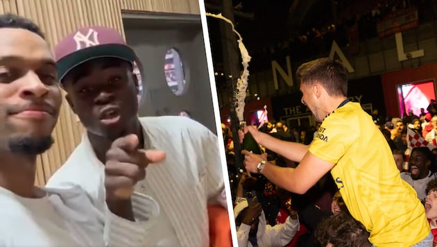 Die Arsenal-Spieler und -Fans ließen es krachen.