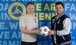 Der neue starke Mann, Patrick Enengl (li.), und Vienna-Sportdirektor Didi Elsneg.