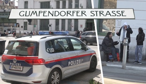 Drogen-Hotspot Gumpendorfer Strasse bei der Spritzentauschzentrale Jedmayer