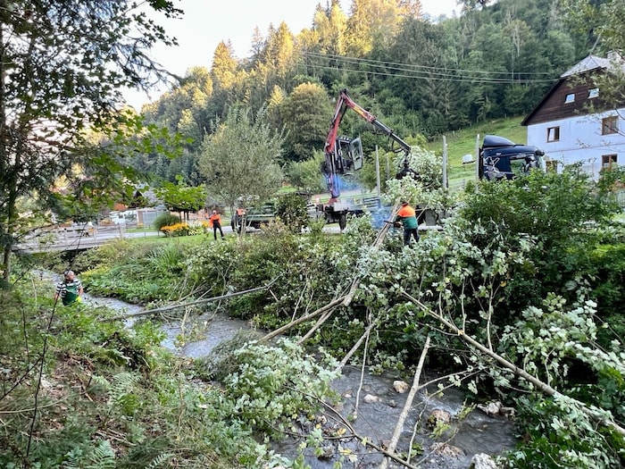 Feuerwehren, Vereine und Gemeinden arbeiten heute jedenfalls Hand in Hand, schneiden Wildbäche ...