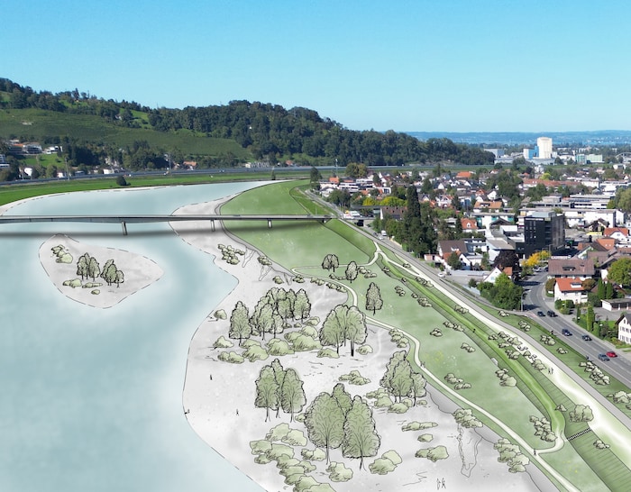 Das Gebiet entlang des Rheins soll auch als Freizeit- und Naherholungsfläche dienen.