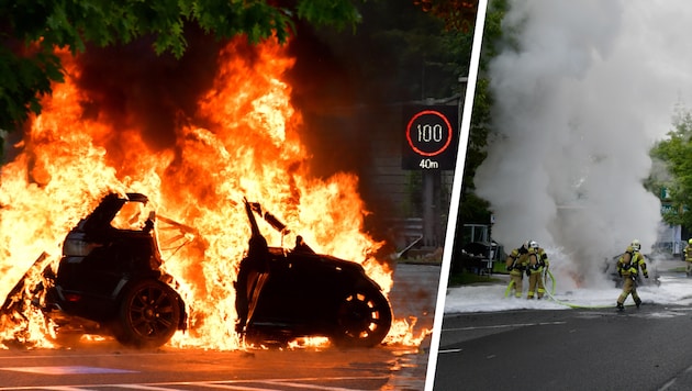 Das Auto stand in Vollbrand.