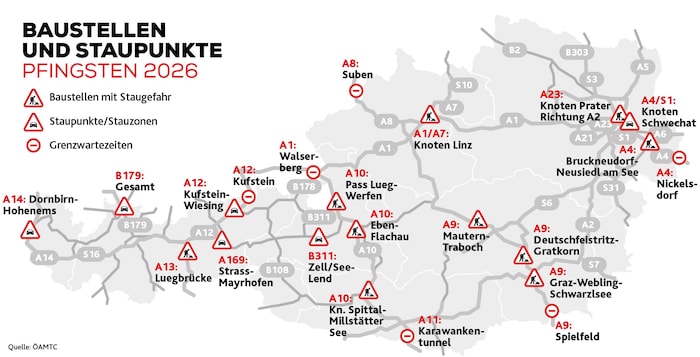 Ein Blick auf die Karte zeigt: Die Reise in den Süden könnte länger dauern