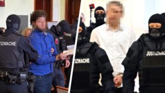 Links: Beran A. beim Prozessauftakt im Landesgericht Wiener Neustadt. Recht: Einige Monate zuvor ...