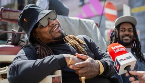 „Beastmode“ Marshawn Lynch beim Wien-Besuch.