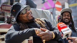 „Beastmode“ Marshawn Lynch beim Wien-Besuch.