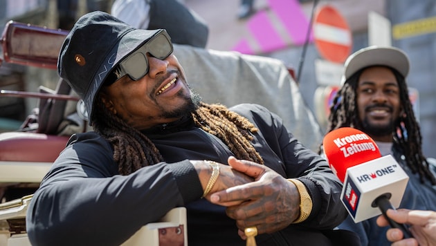 „Beastmode“ Marshawn Lynch beim Wien-Besuch.