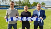 Neo-Boss Michael Hennebichler (li.), Trainer Stefan Hirczy (mi.) und Obmann Rudi Laudon bündeln ...