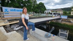 So sieht der neue Heinzelsteg über die Lend aus, auch Anna wird ihn oft benutzen.