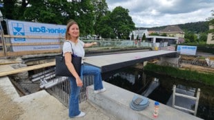 So sieht der neue Heinzelsteg über die Lend aus, auch Anna wird ihn oft benutzen.