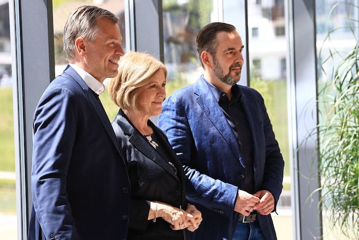 Markus Breitenecker, Ingrid Thurnher und Clemens Pig beim „Medientreff“ im Tirol