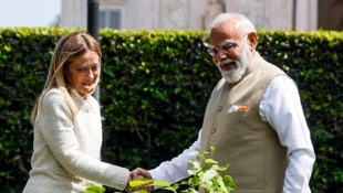 Italiens Ministerpräsidentin Giorgia Meloni und Indiens Ministerpräsident Narendra Modi