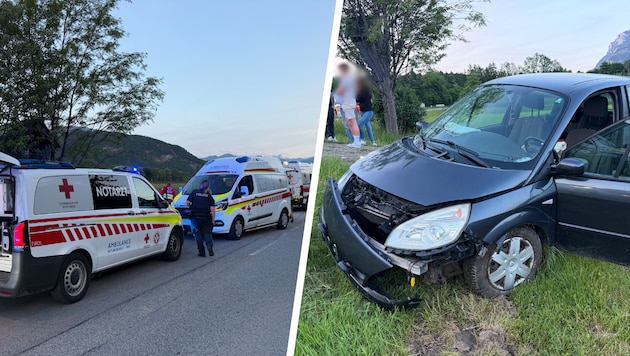 Die drei Insassen wurden ins Krankenhaus gebracht, der Unfallwagen musste abgeschleppt werden.