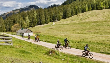 Mal Asphalt, mal griffiger Schotter mit weitem Blick ins Tal. Die Strecke wechselt ihr Gesicht ...