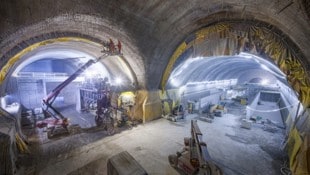 Die Arbeiten im Semmeringtunnel sind weit fortgeschritten. 
