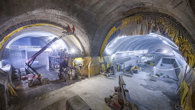 Die Arbeiten im Semmeringtunnel sind weit fortgeschritten.
