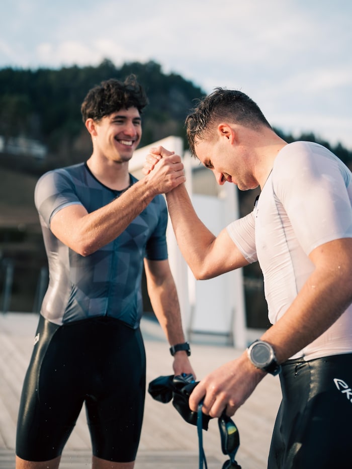 Seit einem Jahr trainieren die beiden jungen Sportler für den Ironman.