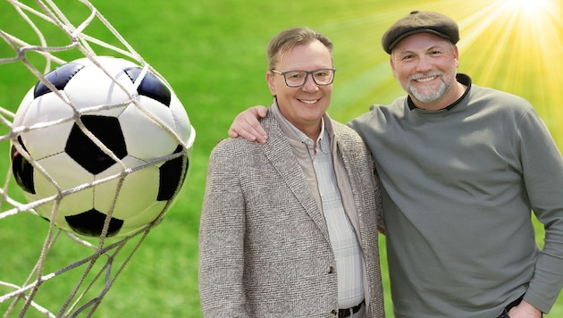 Der Ball rollt, der Schmäh rennt: Ex-Minister Norbert Darabos mit Kabarettist, Schauspieler und ...