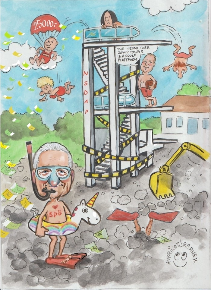 Schon im November machte sich die FPÖ mittels einer Karikatur lustig über das Gezerre um den ...