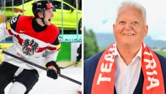Klaus Hartmann (rechts) ist seit 2020 Präsident des Österreichischen Eishockeyverbandes. Der ...