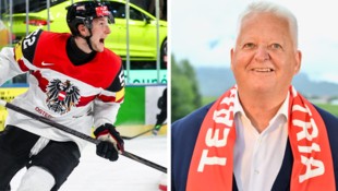 Klaus Hartmann (rechts) ist seit 2020 Präsident des Österreichischen Eishockeyverbandes. Der ...