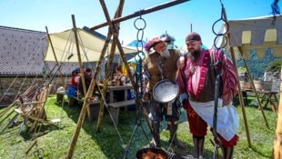 Alljährlich gern gesehene Gäste des Ritterfestes: die stolzen Landsknechte aus Burghausen.
