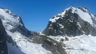 Die Baustelle zur Verlegung der Bergstation am Stubaier Gletscher