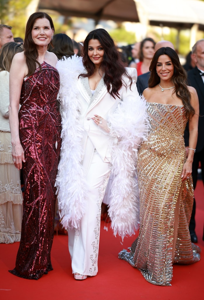 Geena Davis mit Aishwarya Rai Bachchan und Eva Longoria