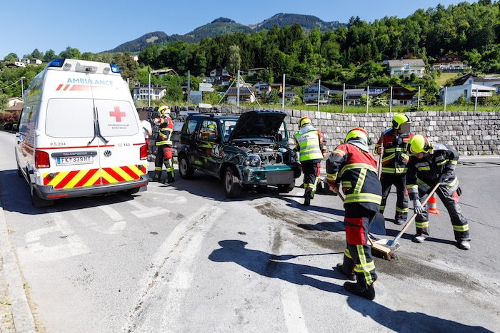 Die Unfallstelle musste gereinigt werden.