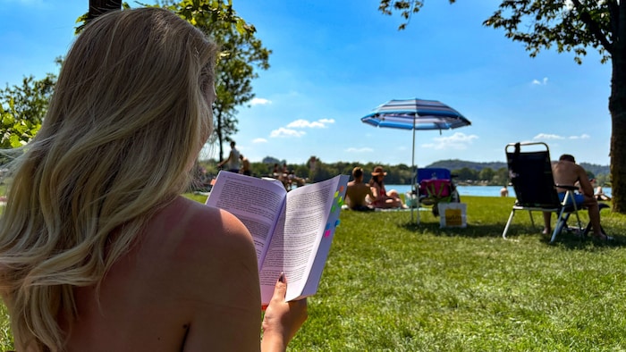 Relaxen am Pichlinger See – Schattenplätze waren begehrt.