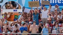 Tolle Stimmung in der Beach-Arena in Pörtschach! Für Elias Holzinger und Michi Klemen (kl. Bild) ...