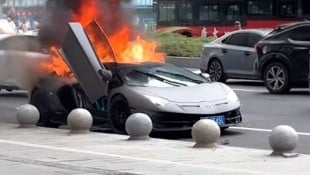 Der Millionen-Lambo wurde Opfer der Flammen – Schuld war wohl der Fahrer selbst.
