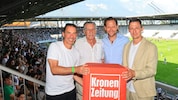 Vier Fußball-Legenden als „Krone“-Gäste: Andi Schiener, Werner Kriess, Matthias Hattenberger und ...