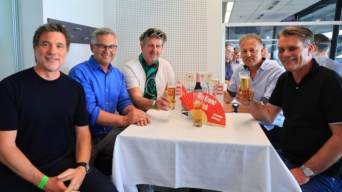 Eine illustre Runde: Patrick Murnig, EU-Kommissar Magnus Brunner, Claus Meinert, Didi Auer und ...