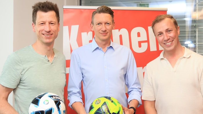Ex-Ski-Ass Hannes Reichelt, Markus Mader, Christopher Holzknecht (v. li.).